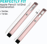 MoKo Pencil Case Holder Compatible with Apple Pencil 2, PU Leather Elastic Pocket Sleeve Detachable Cover Fit iPad Mini 6 2021/ iPad Air 4th Gen 2020, iPad Pro 11/ Pro 12.9 2021/2020,Rose Gold