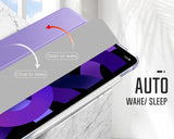 MoKo Case for iPad Air 5th Generation 2022/ iPad Air 4th Generation 2020 10.9 Inch, Trifold Stand Cover with Hard PC Back, Support Touch ID, iPad 2nd Pencil Charging, Auto Wake/Sleep,Taro Purple