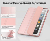 MoKo Case Fits Kindle Fire HD 8 & 8 Plus Tablet (10th Generation, 2020 Release), Soft TPU Translucent Frosted Back Cover Slim Smart Shell, Auto Wake/Sleep - Rose Gold
