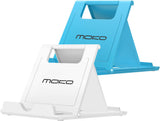 MoKo 2 Pack Phone/Tablet Stand, Foldable Desktop Holder for 4-11" Devices, Fit with iPhone 13 Pro Max/13, iPhone 12/12 pro Max/11, iPad Air 4/Mini 6 2021, iPad 9th 10.2, Galaxy S20, White + Black
