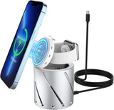 MoKo Foldable 2 in 1 Magnetic Wireless Charger Stand, Fast Charging Station Dock Compatible with Magsafe Charger iPhone 13 12 Pro Max Mini iwatch 7/6/5/4/3/2/SE Airpods 3/2/Pro