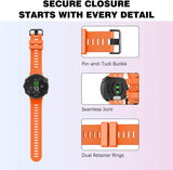 MoKo Band Compatible with Garmin Forerunner 45/Forerunner 45S/Swim 2, Soft Silicone Adjustable Replacement Strap, Orange