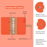 MoKo Budget Binder with Zipper Envelopes,A6 Binder Notebook,6-Ring Loose-Leaf PU Leather Binder Cover Folder Budget Planner with 12-Pack Clear Cash Envelopes Pockets & Label Stickers, Orange-red