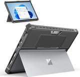 MoKo Case Fits Microsoft Surface Pro 8 13" Touchscreen 2021 Release Tablet - All-in-One Protective Rugged Cover Case with Hand Strap & Compatible with Type Cover Keyboard, Light Gray