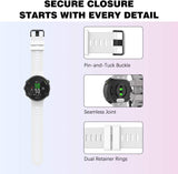 MoKo Band Compatible with Garmin Forerunner 45/Forerunner 45S/Swim 2, Soft Silicone Adjustable Replacement Strap, White