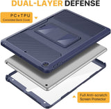 MoKo iPad 10.2 Inch Case for iPad 9th Generation 2021/ iPad 8th Generation 2020/ iPad 7th Generation 2019, [Heavy Duty] Shockproof Full Body Protective Cover with Built-in Screen Protector, Dark Blue