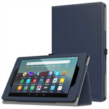 MoKo Case Fits Kindle Fire 7 Tablet (9th Generation, 2019 Release), Premium PU Leather Slim Folding Stand Shell Multiple Viewing Angles Cover with Auto Wake/Sleep - Black