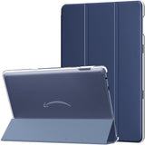 MoKo Case Fits All-New Kindle Fire HD 10 & 10 Plus Tablet (11th Generation, 2021 Release) 10.1" - Slim PU Leather Trifold Stand Cover Frosted Hard Back Shell with Auto Wake/Sleep, Indigo