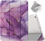 MoKo iPad 10.2 Case for iPad 9th Generation 2021/ iPad 8th Generation 2020/ iPad 7th Gen 2019, Soft Frosted Back Cover Slim Shell Case with Stand for iPad 10.2 inch,Auto Wake/Sleep, Purple Marble