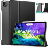MoKo Case Fit iPad Pro 11 Inch 2020 (2nd Gen) 2018 (1st Gen), [Support Apple Pencil 2nd Charging] Slim Lightweight Translucent Shell Protective Smart Cover Fit iPad Pro 11, Auto Wake/Sleep,Black