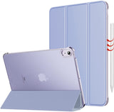MoKo Case for iPad Air 5th Generation 2022/ iPad Air 4th Generation 2020 10.9 Inch, Trifold Stand Cover with Hard PC Back, Support Touch ID, iPad 2nd Pencil Charging, Auto Wake/Sleep,Taro Purple