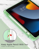 MoKo Case Fit New iPad 9th Generation Case 2021/8th Gen 2020/7th Gen 2019 with Pencil Holder, Trifold Stand Protective Case with Soft TPU Back, iPad 10.2 inch Case, Auto Wake/Sleep,Mottled Green