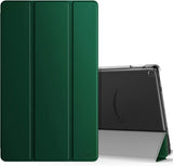 MoKo Case for Amazon Fire HD 10 Tablet (7th and 9th Generation, 2017 and 2019 Release) 10”, Smart Shell Stand Cover with Translucent Frosted Back for Fire HD 10.1 Inch - Pine Forest Green