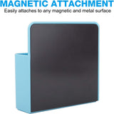 MoKo Pack of 2 Magnetic Dry Erase Marker Holder, Magnetic Pen Pencil Holder Storage Organizer for Whiteboard, Refrigerator and Other Magnetic Surfaces, Blue