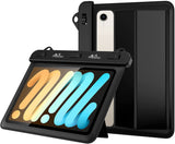 MoKo Waterproof Tablet Case Compatible with Fire HD 8/Fire 7, iPad Mini 6/5/4/3, Galaxy Tab Pro 8.4, Tab S2/Tab E/Tab A 8.0 8.4 Up to 8.5",Stand Holder Dry Bag for Bathroom Kitchen Stand Pouch, Black