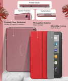 MoKo Case Fits Kindle Fire HD 8 & 8 Plus Tablet (10th Generation, 2020 Release), Smart Shell Stand Cover with Translucent Frosted Back, RED