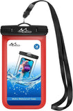 MoKo Waterproof Phone Pouch, Underwater Cellphone Case Dry Bag with Lanyard Armband Compatible with iPhone 11/11 Pro Max, X/Xs/Xr/Xs Max/SE 3, 8/7/6 Plus, Samsung S10/S9/S8 Plus, A10E, Note 10, Pink