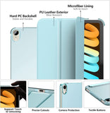 MoKo Case Fit New iPad Mini 6 2021 (6th Generation, 8.3-inch) - Slim Lightweight Hard Clear Back Shell Stand Cover with Translucent Frosted Back Protector, with Auto Wake/Sleep, Sky Blue