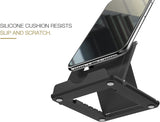 MoKo Phone/Tablet Stand, Foldable Desktop Holder Fit with iPhone 11 Pro Max/11 Pro/11, iPhone Xs/Xs Max/Xr/X, iPhone SE, iPad Pro 11, 10.2 (8th Gen), Air 4 10.9, Air 3, Mini 5, Galaxy S20, Black