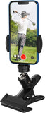 MoKo Phone Stand for Recording Golf Swing, Cell Phone Clip Holder for Golf Training Adjustable Multi-Angle Smartphone Clamp Mount for Live Streaming, Photography, Black