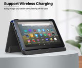 MoKo Case Fits Kindle Fire HD 8 & 8 Plus Tablet (10th Generation, 2020 Release), Soft TPU Translucent Frosted Back Cover Slim Smart Shell, Auto Wake/Sleep - Indigo