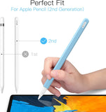MoKo Pencil Case Compatible with Apple Pencil 2nd Gen, [2 Pieces] Silicone Pencil Holder Sleeve and Nib Cover Fit iPad Mini 6 2021/ iPad Air 4 Gen 2020/ iPad Pro 11/ Pro 12.9 2021/2020, Sky Blue
