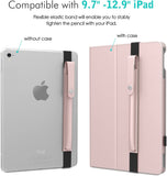 MoKo Case Holder for Apple Pencil 1st/2nd Generation, Elastic Detachable Pouch for Apple Pencil, Fit iPad 9th/8th/7th Generation 10.2", iPad Air 5/4 10.9", iPad 9.7", iPad Air 3 10.5",Rose Gold
