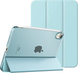 MoKo Case Fit New iPad Mini 6 2021 (6th Generation, 8.3-inch) - Slim Lightweight Hard Clear Back Shell Stand Cover with Translucent Frosted Back Protector, with Auto Wake/Sleep, Marble Gold Purple