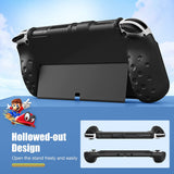 MoKo Protective Case Compatible with Nintendo Switch OLED Model 2021, TPU Ergonomic Grip Cover Case with Shock-Absorption and Anti-Scratch Design for Nintendo Switch OLED Console and Joy-Con, Black