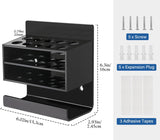 MoKo Wall Mounted Holder for Dry Eraser Whiteboard Markers, Thickened Acrylic Pen Stand Office Classroom Accessories Organizer Storage Rack with 10 Marker Slots, Black
