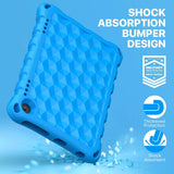 MoKo Case Fits Kindle Fire HD 8 & 8 Plus Tablet (10th Generation, 2020 Release), Kids Shock Proof Square Light Weight Protective Cover - Blue