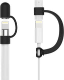 MoKo Pencil Cap Holder Fit Apple Pencil 1st Generation,USB Cable Tether and Pencil Cap,Fit New iPad 9th Generation 2021, iPad 8th/7th/6th, iPad Air 3rd Gen 10.5" 2019, iPad Mini 5,GREEN (Glow in Dark)