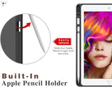 MoKo Case Fit iPad Pro 9.7 with Apple Pencil Holder - Slim Lightweight Smart Shell Stand Cover Case with Auto Wake / Sleep Fit Apple iPad Pro 9.7 Inch 2016 Tablet, Space Gray