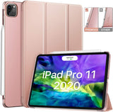 MoKo Case Fit iPad Pro 11 Inch 2020 (2nd Gen) 2018 (1st Gen), [Support Apple Pencil 2nd Charging] Slim Lightweight Translucent Shell Protective Smart Cover Fit iPad Pro 11, Auto Wake/Sleep,Rose Gold