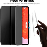 MoKo Smart Folio Case Fit iPad Pro 12.9" 2018/2020 - [Support Magnetically Attach Charge/Pair] Slim Lightweight Smart Shell Stand Cover, Strong Magnetic Adsorption, Auto Wake/Sleep - Black