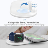 MoKo 2 in 1 Wireless Charging Pad Qi Certified Fast Charing Dock Compatible iPhone 13/12 Pro Max 11/11 Pro/SE/XS/XR/X,Samsung Galaxy S21/S20 iWatch SE/6/5/4/3/2, Airpods 2/Pro (QC3.0 Adapter)