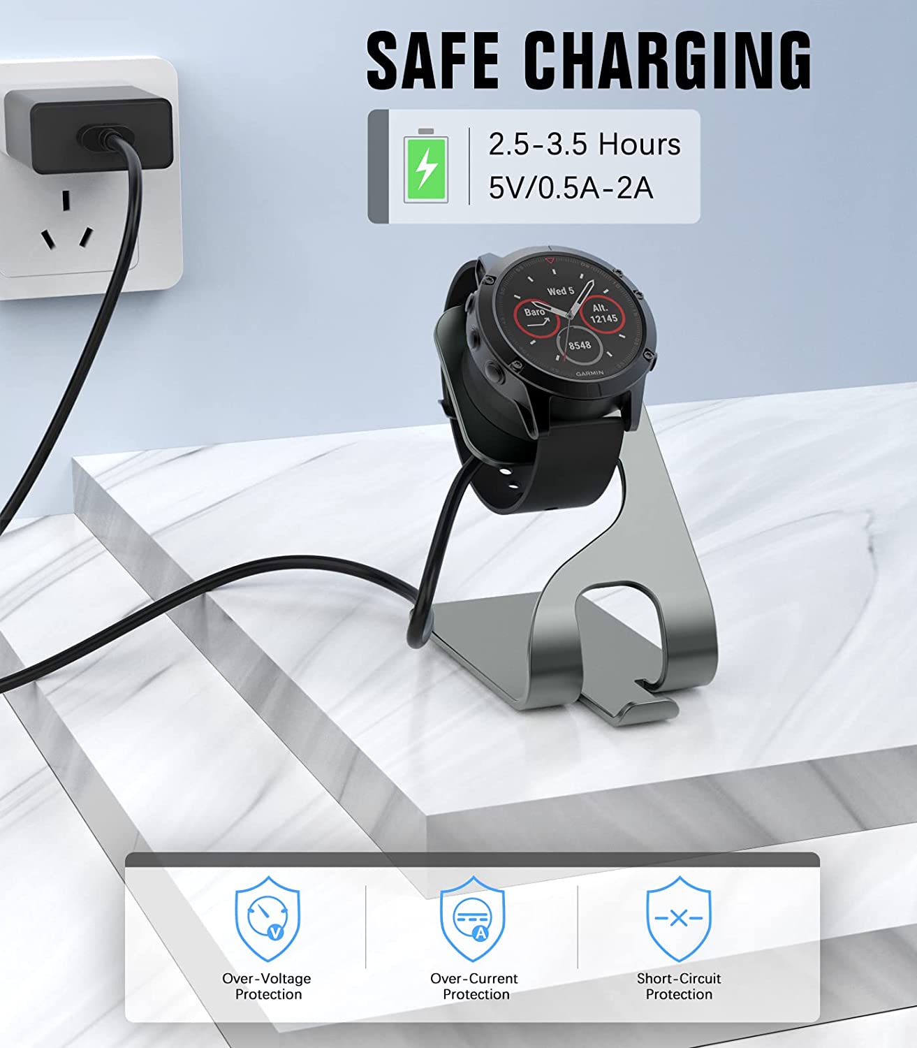 MoKo Charger Stand Compatible with Garmin Fenix 5X 6X