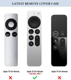 MoKo Remote Cover Silicone Case Compatible with Apple TV 4K Siri Remote 2nd Generation, Lightweight Shockproof Non-Slip Protective Skin Fit with Apple TV 4k 2021 Remote Controller, Black