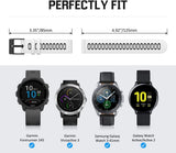 MoKo Watch Band Compatible with Garmin Vivoactive 3/Venu/Venu Sq/Forerunner 245/645/55/Galaxy Watch 4/4 Classic/3 41mm/Active/Active 2, Soft Silicone Replacement Sport Strap, White & Black