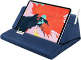 MoKo Tablet Pillow Stand, Soft Bed Pillow Holder Xmas Gift for up to 11" Pad, Fits iPad 10.2"(9th Gen), New iPad Mini 6 8.3" Air 4/3, iPad Pro 11/10.5/9.7, Mini 5 4, Galaxy Tab S6/S7 11", Blue