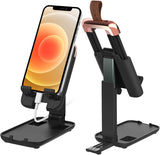 MoKo Adjustable Cell Phone Stand, Desk Phone Holder Dock Stand with Angle Height Adjustment, Fits with iPhone 13, 13 Pro, iPhone 12 iPad 9,iPad Mini 6, Air 4 3, All Smartphone Tablet(4"-13"), Black