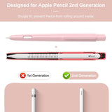 MoKo Holder Case Compatible with Apple Pencil 2nd Generation, Retractable Protective Pen Cover with Sturdy Clip for iPad Mini 6 2021/ iPad Air 5th/4th Gen/ iPad Pro 11 /Pro 12.9 2021/2020,Light Pink