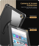 MoKo Case Fit with Amazon All-New Kindle Fire 7 Tablet (2022 Release-12th Generation) Latest Model 7", Perfect Protection with Fully Covered Soft TPU Edge Clear Back Cover for DIY, Denim Black