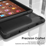 MoKo Case for Amazon Fire HD 10 Tablet (7th and 9th Generation, 2017 and 2019 Release) 10”, Flexible Transparent TPU Shockproof Soft Edge Bumper Hard PC Back Cover for Fire HD 10.1 Inch Tablet - Black