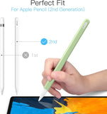 MoKo Pencil Case Compatible with Apple Pencil 2nd Gen, [2 Pieces] Silicone Pencil Holder Sleeve and Nib Cover Fit iPad Mini 6 2021/ iPad Air 4 Gen 2020/ iPad Pro 11/ Pro 12.9 2021/2020, Green