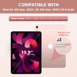 MoKo Case Fit iPad Air 5th/4th Generation 10.9 Inch 2022/2020, Slim Trifold Stand Cover with Soft Frosted Back, Auto Wake/Sleep, Support Touch ID and iPad 2nd Pencil Charging, Fragrant Flowers