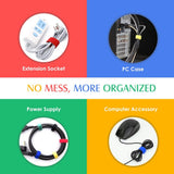 MoKo Cable Ties Reusable, 5 Rolls Fastening Tape with Hook and Loop Nylon Cable Straps Organizer, 30 Foot Wire Cord Tape Fastening Straps for Cable Management TV, Computer, Home/Office - 5PCS x 2M