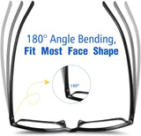 MoKo 6-Pack Reading Glasses Blue Light Blocking, Plastic Full Frame Spring Hinge Readers Lightweight Eyeglasses for Men Women (Black, 2.5)