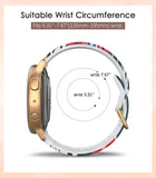 MoKo 2-PACK Strap Compatible with Samsung Galaxy Watch Active 2 40mm 44mm,Active/Watch 3 41mm/Watch 4/Watch 4 Classic, 20MM Translucent Silicone Band Printed Pattern for Women, Blue Leaves+Butterfly