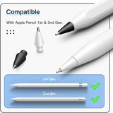 MoKo Pencil Tips for Apple Pencil 1st / 2nd Generation, 4 Pack 0.75mm No Wear Out Fine Point Precise Control Pen Like Nibs for iPad Pro Pencil/iPencil, White&Black
